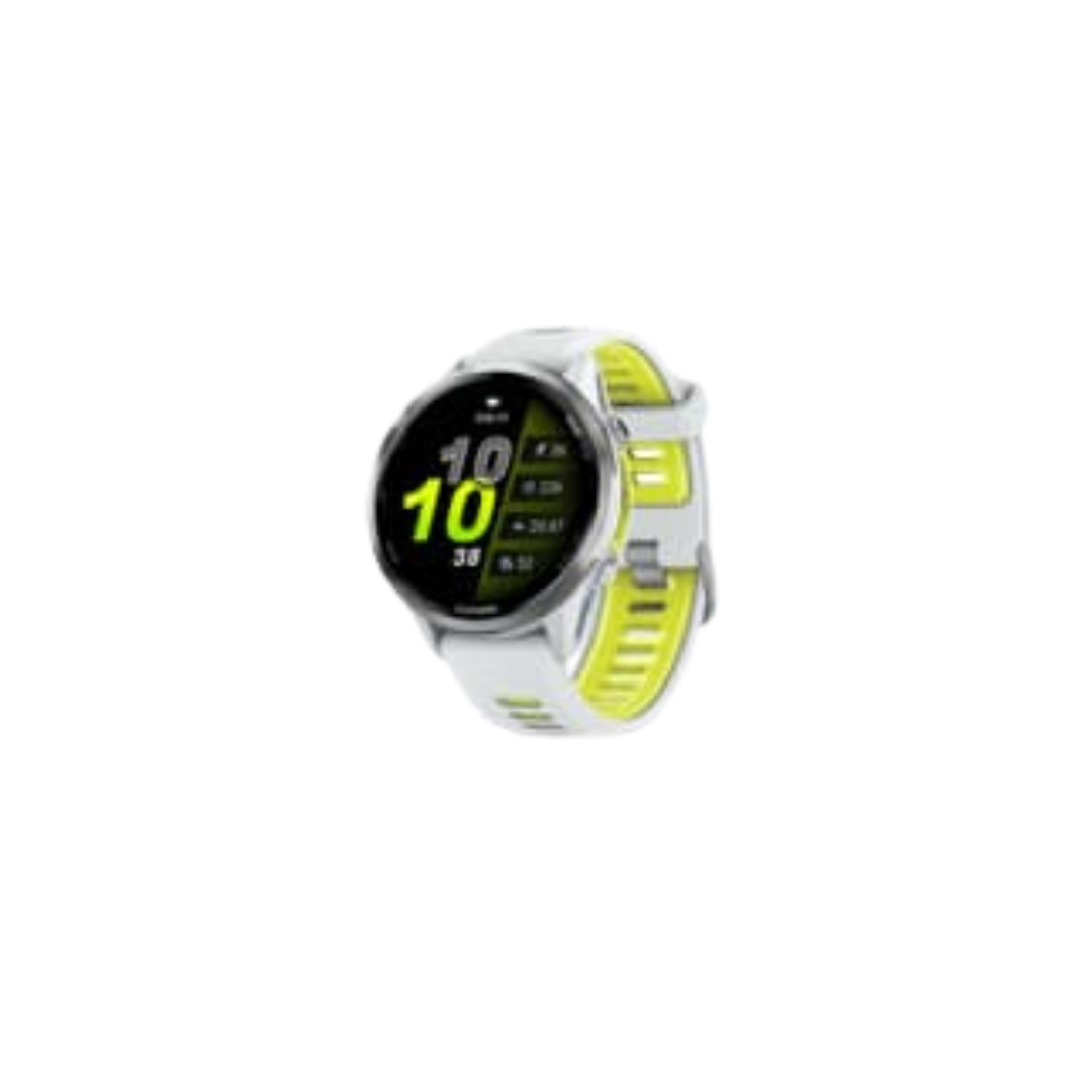 Garmin Forerunner 970 - Titanio Blanco Piedra y Amarillo