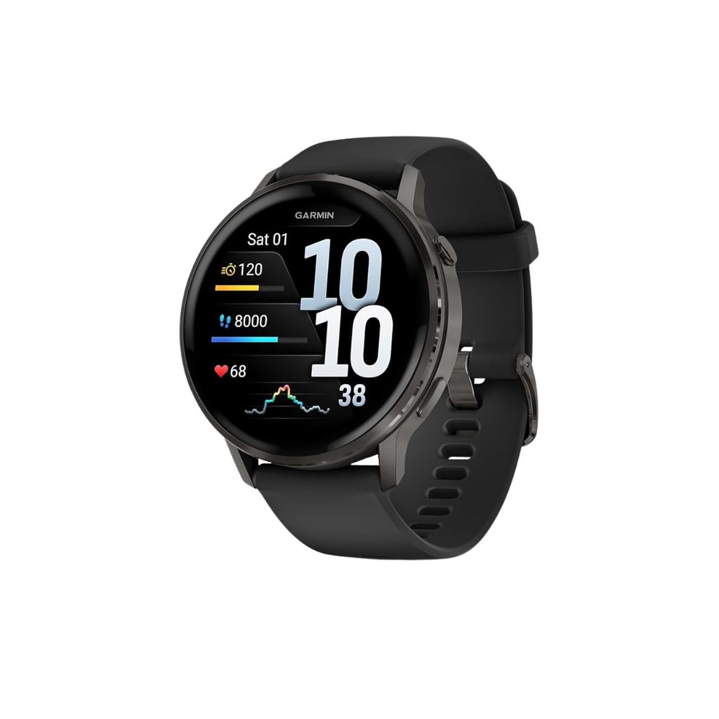 Garmin Venu 4 - 45mm Bisel Gris - Correa Silicona Negra