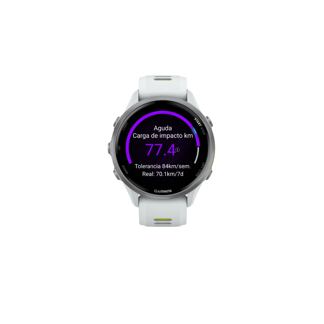 Garmin Forerunner 970 - Titanio Blanco Piedra y Amarillo