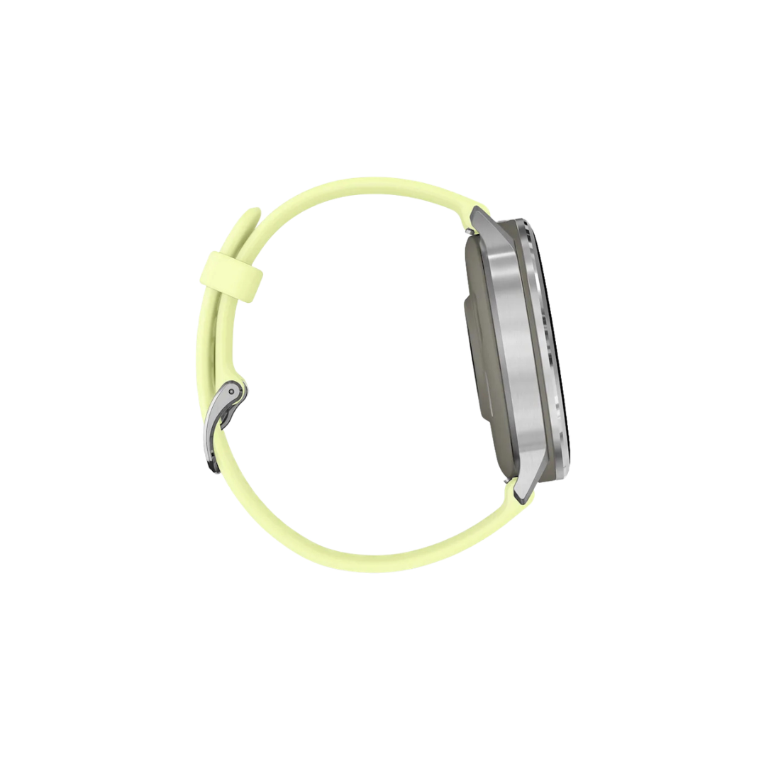 Garmin Venu 4 - 45mm Bisel Plata Correa Silicona Amarilla