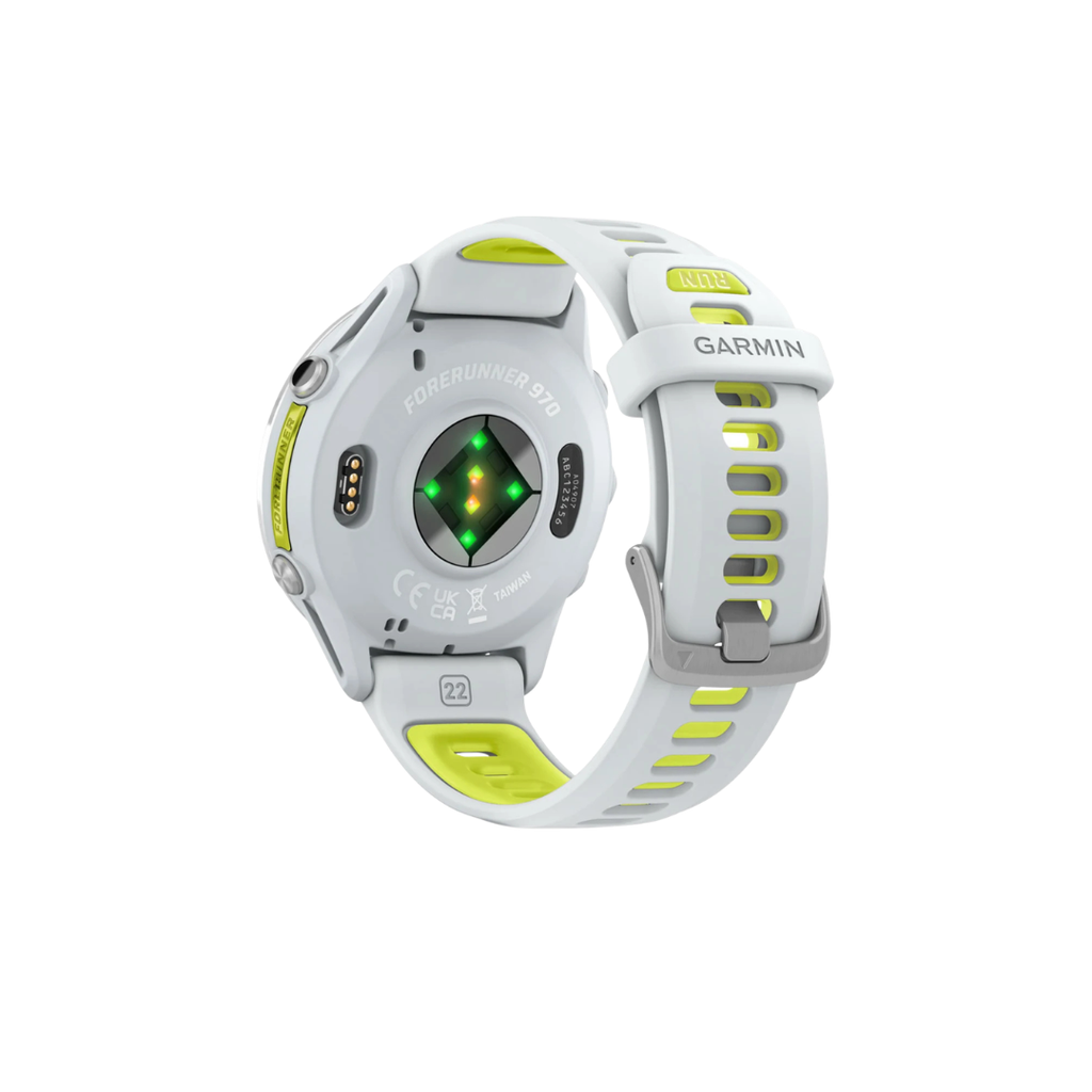 Garmin Forerunner 970 - Titanio Blanco Piedra y Amarillo