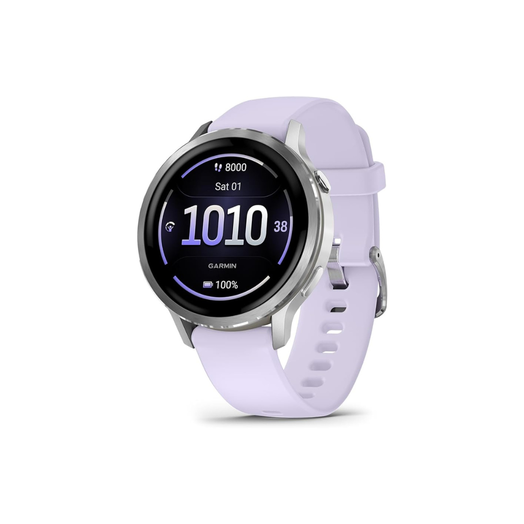 Garmin Venu 4 - 41mm Plata Correa Silicona Lila